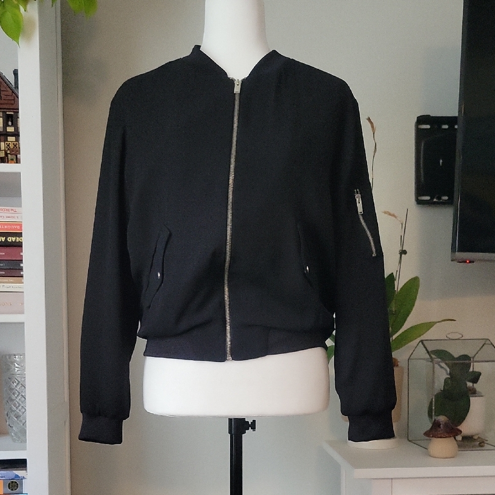 ZARA: Women's Black Bomber Jacket